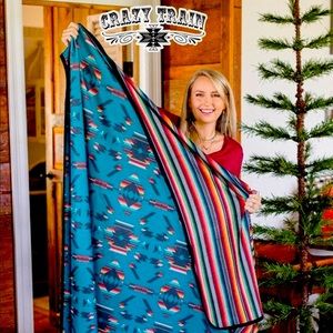 Crazy Train blanket -reversible serape/ aztec